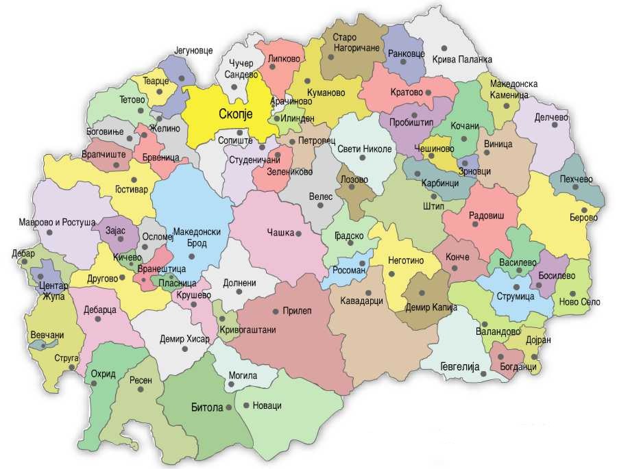 карта на Македонија